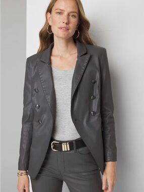 White House Black Market Black Double-Breasted Blazer